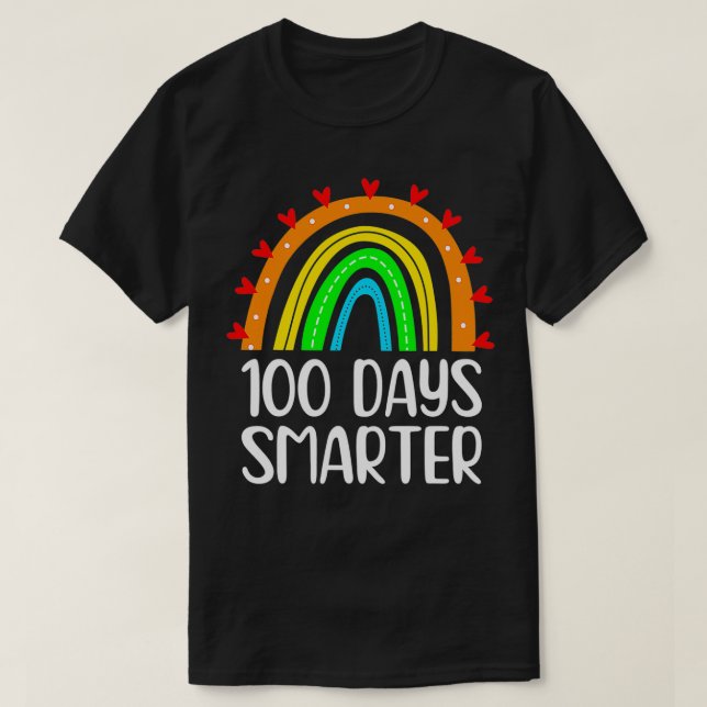 T-shirt 100 Jours Smarter Rainbow Enseignant 100e Jour (Design devant)