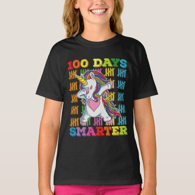 T-shirt 100 Jours Smarter Unicorn 100ème Jour De L'École (Devant)