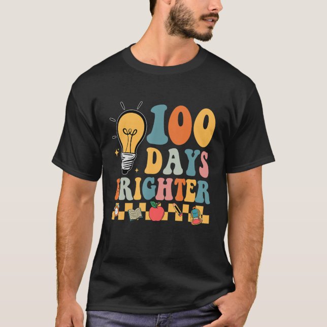 T-shirt 100 Jours super Enseignant Hippie plus brillant 10 (Devant)