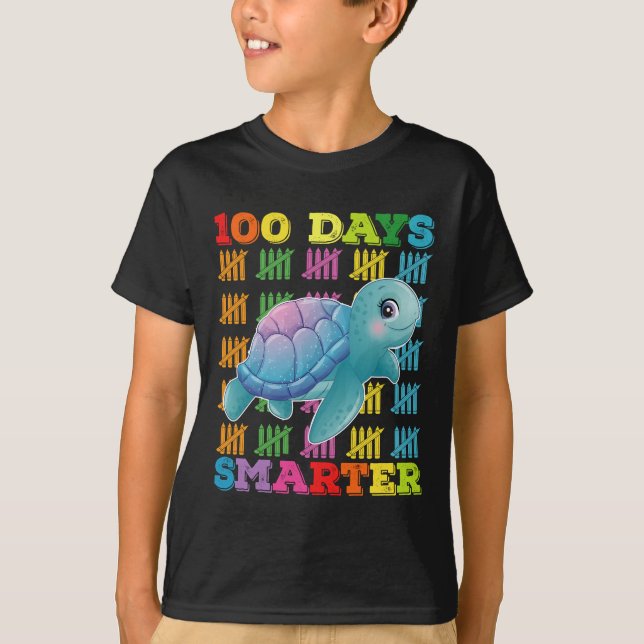 T-shirt 100 Jours Tortue intelligente 100e Jour De L'École (Devant)