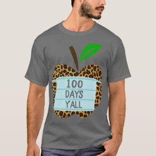 T-shirt 100 Jours Yall Leopard Apple visage Masque 100ème 