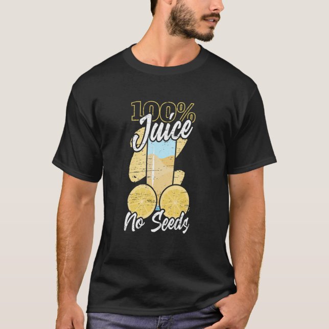 T-shirt 100 Jus Pas de graines Vasectomies Homme Contrôle  (Devant)