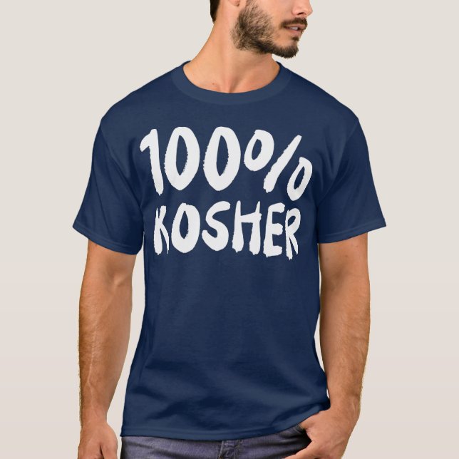 T-shirt 100 KOSHER Drôle plaisanterie juive hébreu Hanoukk (Devant)