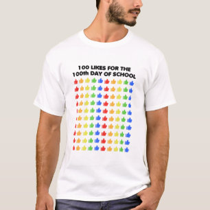 T-shirt 100 Likes Pour Le 100E Jour De L'Équipement Scolai