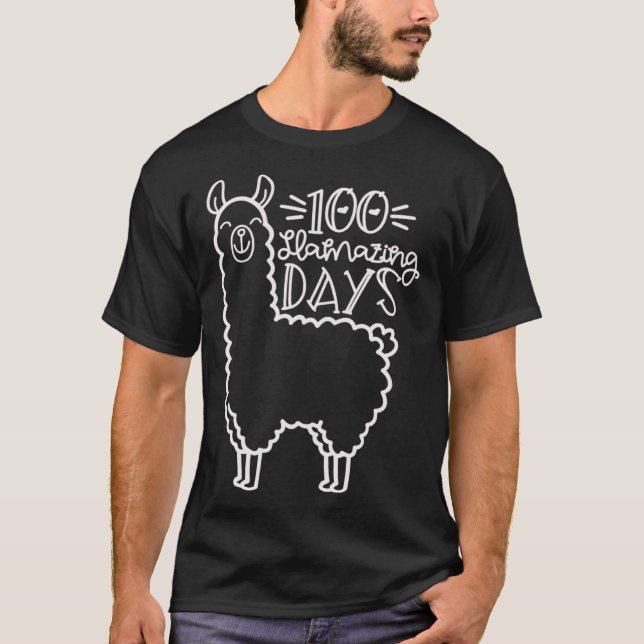 T-shirt 100 Llamazing Day Llama 100th Days Of School  For  (Devant)