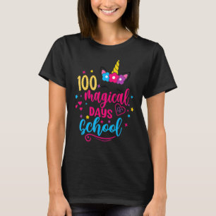 T-shirt 100 Magical Days 100th Day Of School Girl Unicorn