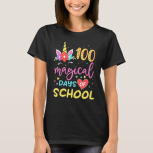 T-shirt 100 Magical Days Of School Cute Unicorn 100th Day