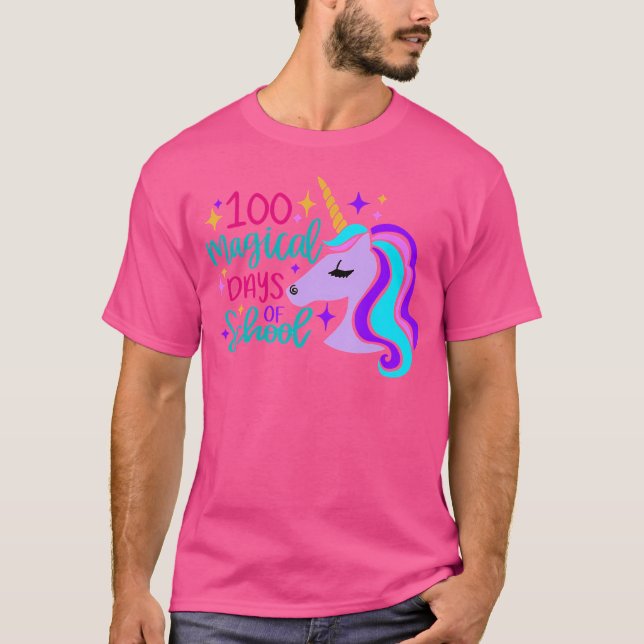 T-shirt 100 Magical Days Of School Unicorn (Devant)