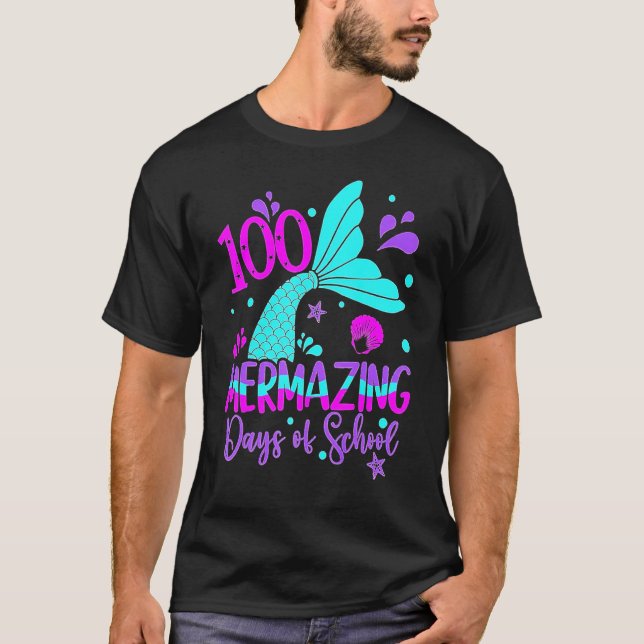 T-shirt 100 Mermazing Days Of School Cute Mermaid 100th Da (Devant)
