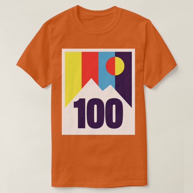 T-shirt 100 Miles Sunset Mountain (Design devant)