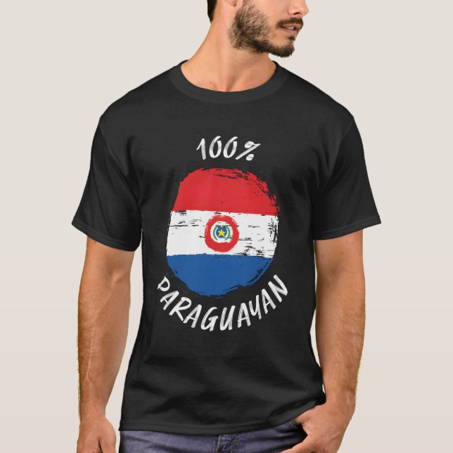 T-shirt 100 Paraguayens Fiers Drapeau paraguayen Paraguay (Devant)