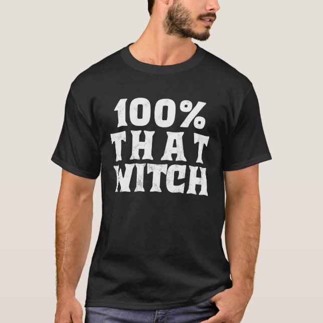 T-shirt 100 Sorcier de costume d'Halloween sorcière (Devant)