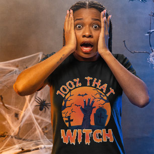 T-shirt 100% sorcière Halloween drôle