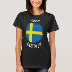 T-shirt 100 Suède Fière Suède Sverige Drapeau Suède