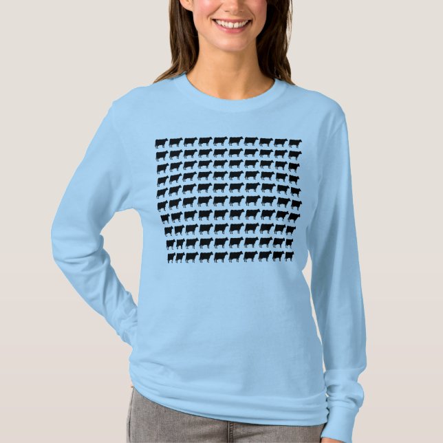 T-shirt 100 vaches - Noir (Devant)