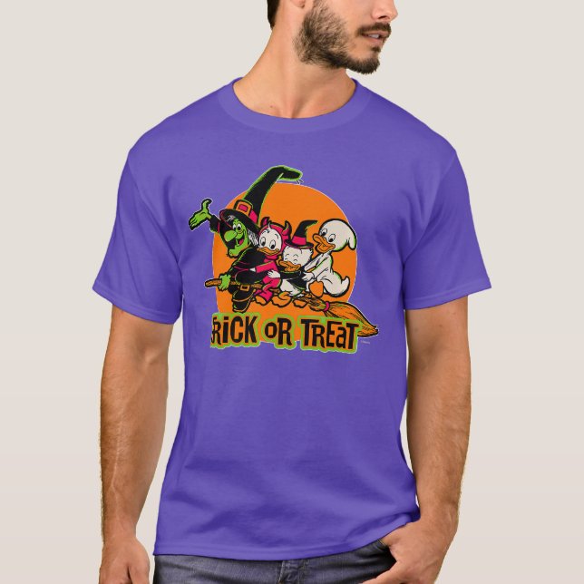 T-shirt 100 Witch Huey Dewey Louie Trick ou Treat Hallowee (Devant)