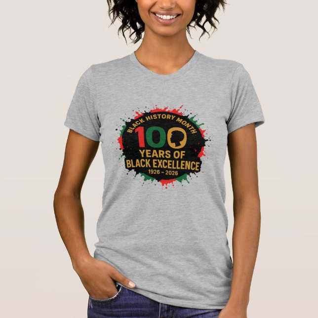 T-shirt 100 Years of Black Excellence – Black Pride (Devant)