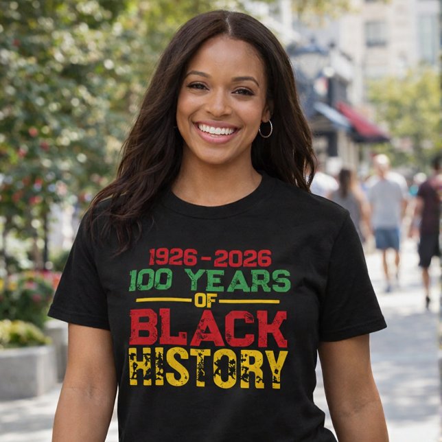 T-shirt 100 Years of Black History Typography (Créateur téléchargé)