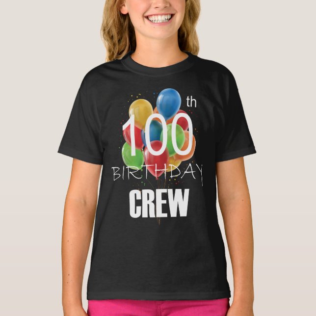 T-shirt 100e Anniversaire Équipage 100 Parti Groupe d'équi (Devant)