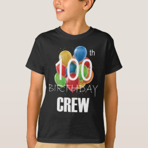 T-shirt 100e Anniversaire Équipage 100 Parti Groupe d'équi