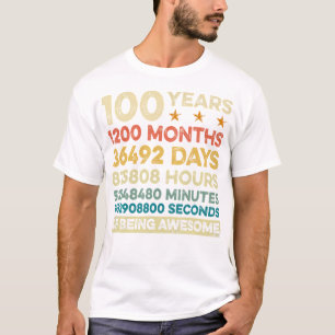 T-shirt 100E Cadeau Anniversaire 100 Ans 1200 Mois