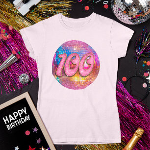 T-shirt 100e fête d'anniversaire Gold rose Parties scintil