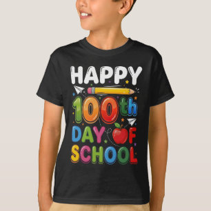 T-shirt 100e jour de classe enseignant élève heureux 100 j