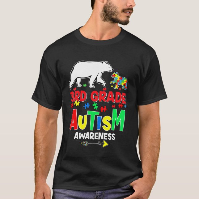 T-shirt 100e jour de la 3e année Enseignant Autisme 100 jo (Devant)