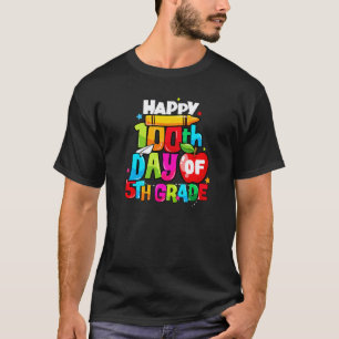 T-shirt 100e jour de la 5e année Enseignant Enfants Heureu