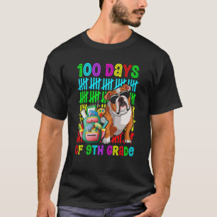 T-shirt 100e jour de la 9e année Garçons Enfants Bulldog a