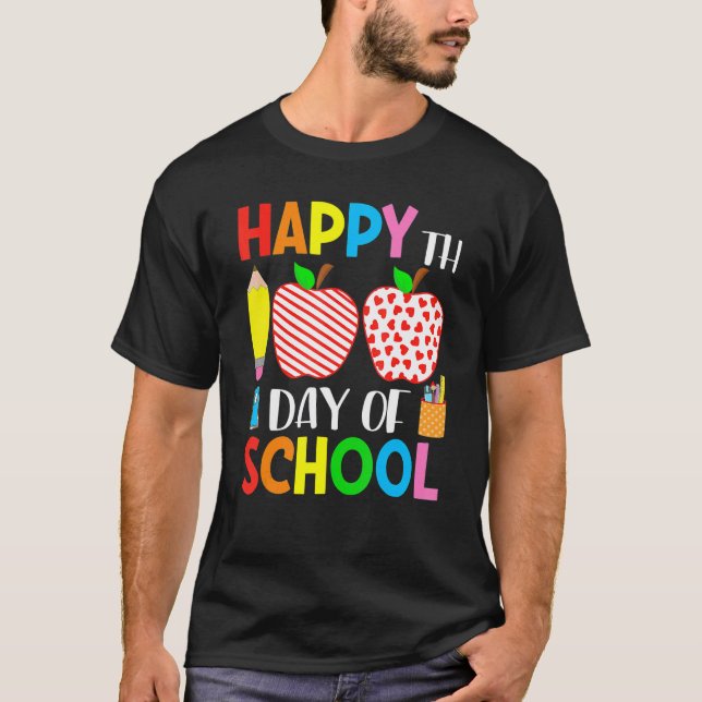T-shirt 100e jour de la Saint-Valentin cœurs rayures Ensei (Devant)