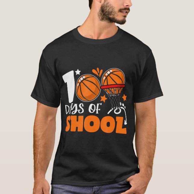 T-shirt 100E Jour De L'École Basketball Enfants 100 Jours  (Devant)