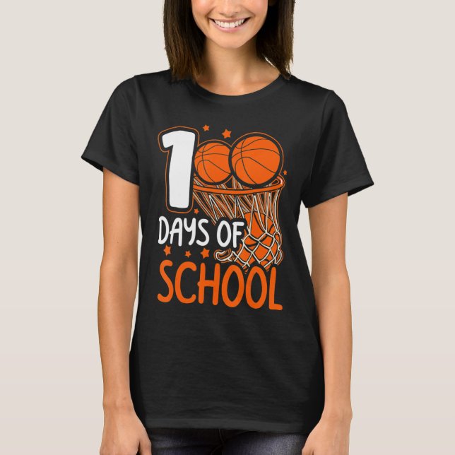 T-shirt 100E Jour De L'École Basketball Enfants 100 Jours  (Devant)