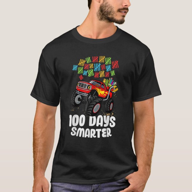 T-shirt 100e Jour De L'École Camion Monster 100 Smarter (Devant)