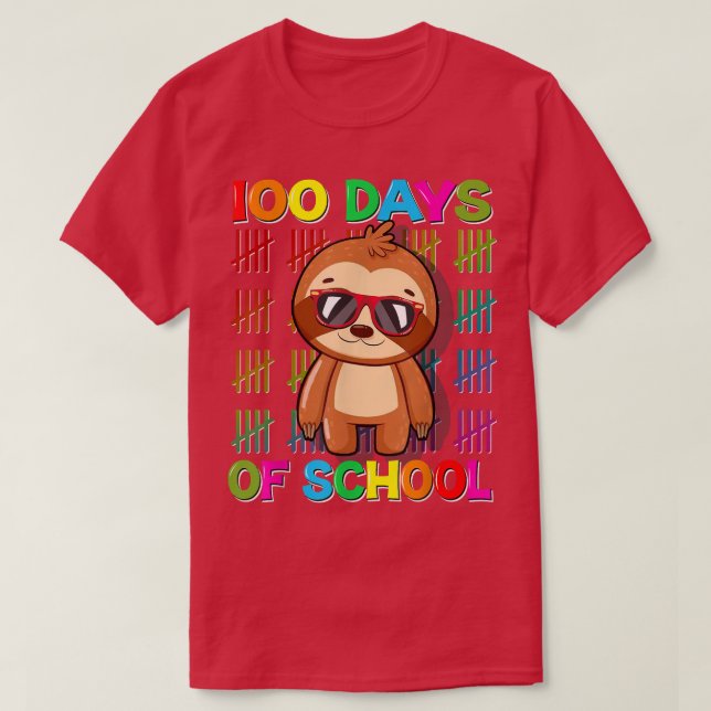 T-shirt 100e Jour de l'école Conception des fentes 100 Jou (Design devant)