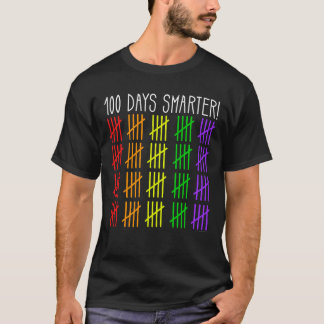 T-shirt 100e jour de l'école Enseignant de comptage arc-en