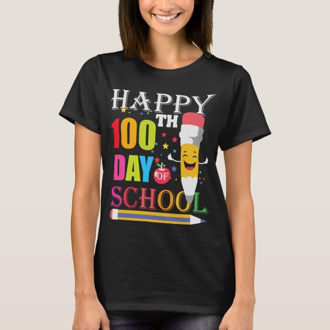 T-shirt 100e Jour de l'école Enseignant Enfants 100 Jours  (Devant)