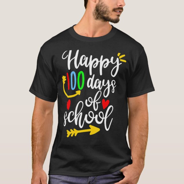 T-shirt 100e jour de l'école enseignant garçons filles 100 (Devant)
