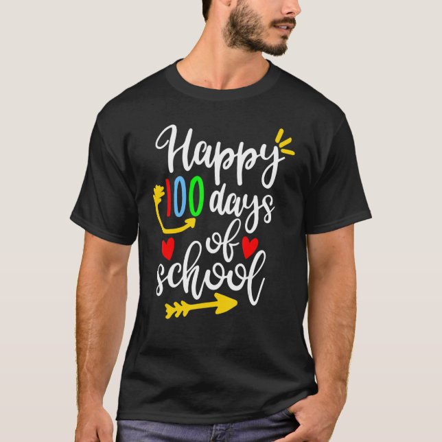 T-shirt 100e jour de l'école enseignant garçons filles 100 (Devant)