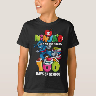 T-shirt 100e jour de l'école Enseignants Ninja 100 jours