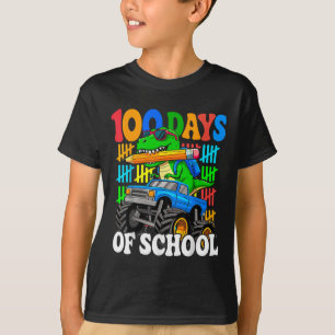 T-shirt 100e Jour De L'École Monster Truck Dinosaur 100 Jo