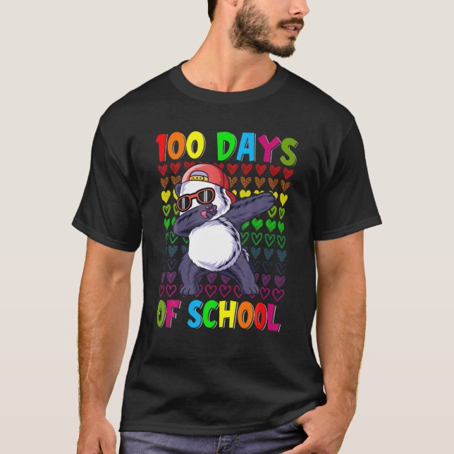 T-shirt 100E Jour De L'École Panda Design 100 Jours École  (Devant)