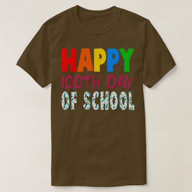 T-shirt 100e jour de l'école pour enseignants garçons fill (Design devant)