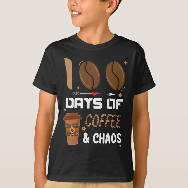 T-shirt 100E Jour De L'Enseignant 100 Jours De Café Et (Devant)
