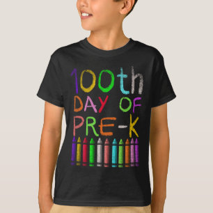 T-shirt 100e Jour De Pré K Cadeau Étudiant Heureux 100 Jou