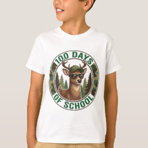 T-shirt 100e jour d'école Camouflage cerf Buck mignon