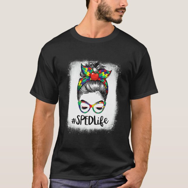 T-shirt 100e jour d'école chignon désordonné professeur d' (Devant)