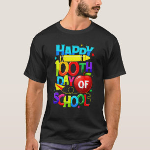 T-shirt 100e jour d'école enseignant enfant enfant heureux