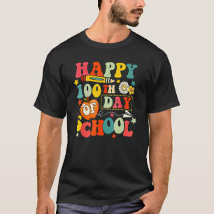 T-shirt 100e jour d'école enseignant enfants heureux 100 j