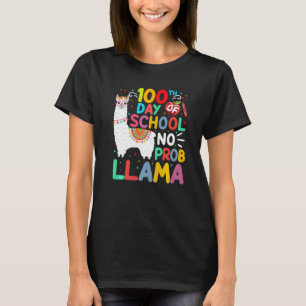 T-shirt 100e jour d'école No Probllama Lama 100 Jours de